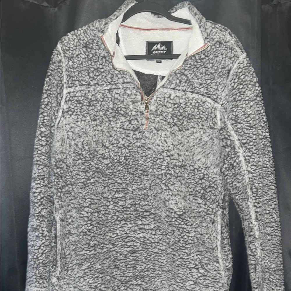 Gray Cowl Neck Sweater with Plush Texture